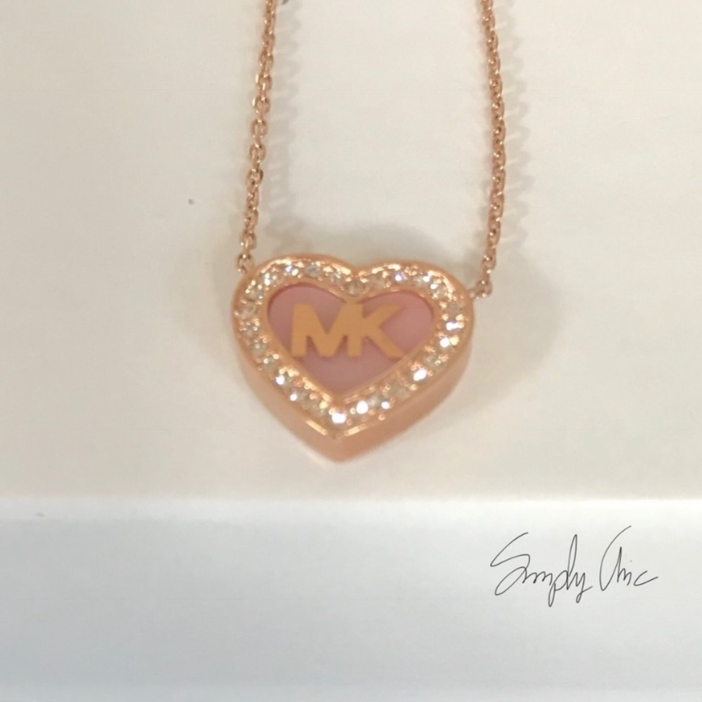 NWT authentic MK rose gold tone heart pendant - Picture 6 of 7
